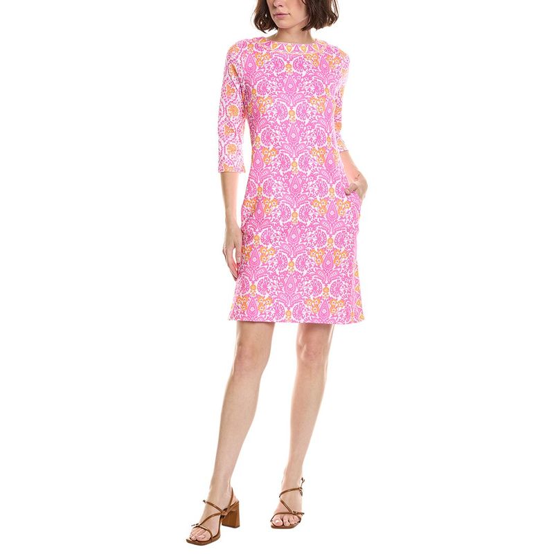 Gretchen Scott Womens Jersey Bateau Breeze East India Dress, Pink